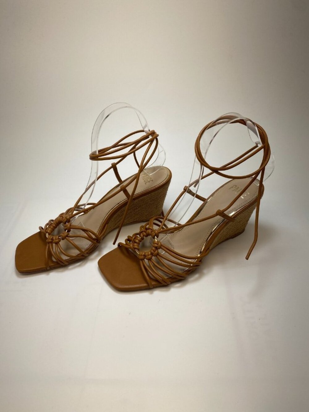 Paige Womens Sierra Leather Ring Square Toe Wedge Espadrilles Sz 9.5